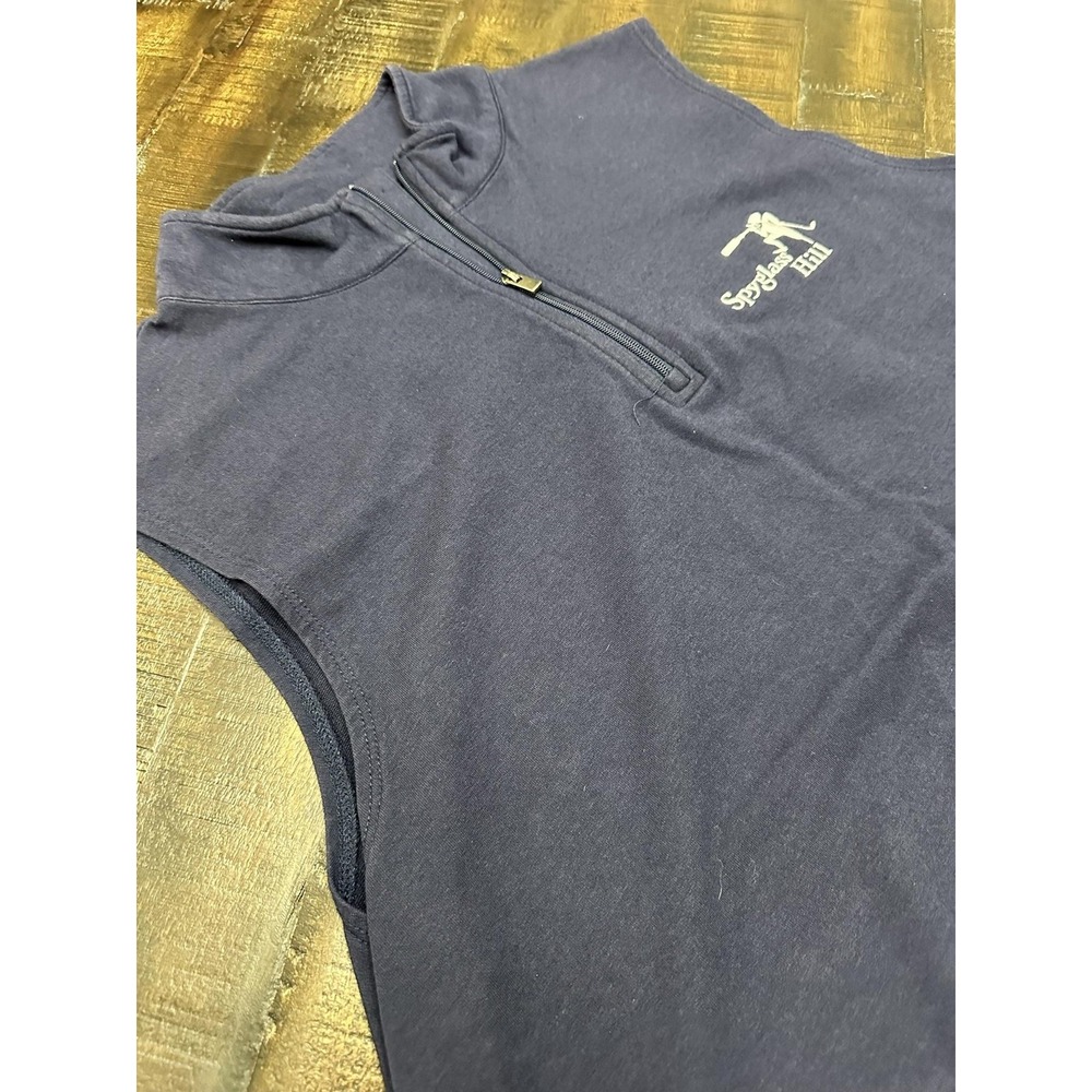 Dunhill Sweater Vest Mens Medium Blue Quarter Zip Mock Neck Spyglass Hill Golf